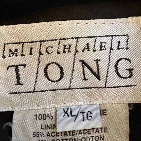 Vintage Michael Tong Black Wool Double-Breasted Long Coat - Picture 14 of 16